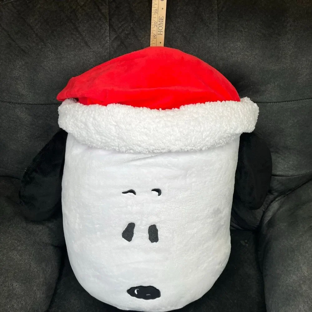 Christmas Peanuts 18” Tall Snoopy With Santa Hat Large Plush Rare HTF